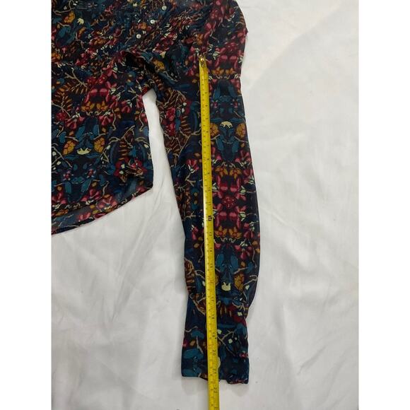 Converse Sheer Floral Long Sleeve Blouse M Cottagecore Dopamine Coquette Girl - Picture 7 of 9